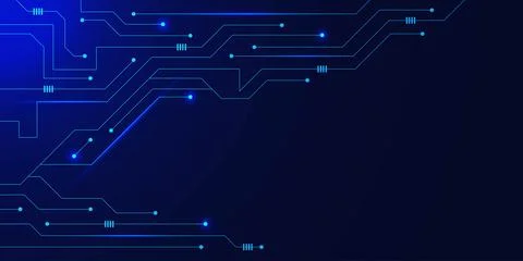 Modern hi tech digital connect with electronic circuit board. Illustrazione stock
