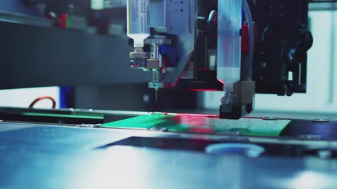 Modern hi-tech production. Electronic circuit boards production and installation Stock Footage 272986146