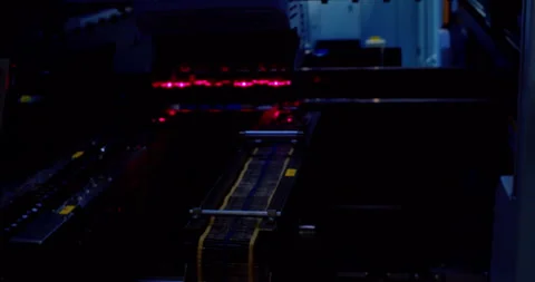 Modern hi-tech production. Electronic circuit boards production Stock Footage 332855657