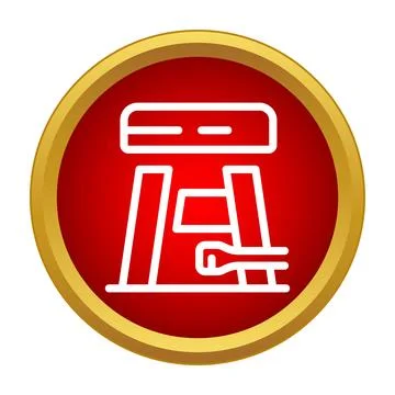 Modern high bar stool icon in circle 库存插图