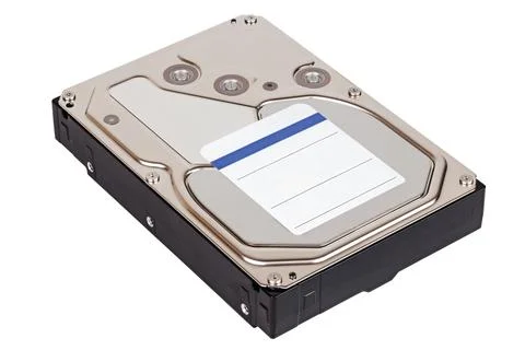 Modern high capacity 8 terabyte hard disk drive unit isolated on white Stock Photos