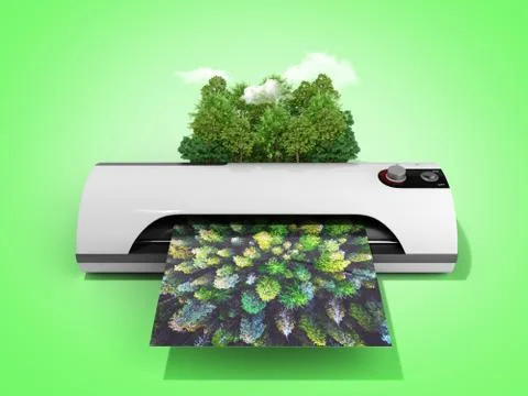 Modern high resolution wide format printing concept The real forest is transf イラスト素材
