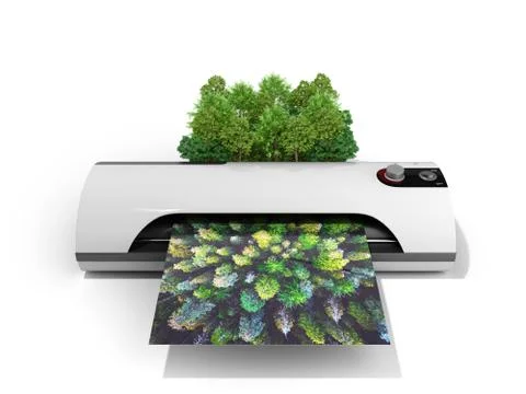 Modern high resolution wide format printing concept The real forest is transf 库存插图