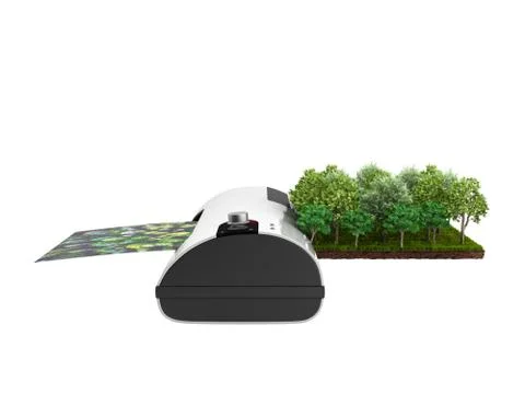 Modern high resolution wide format printing concept The real forest is transf Stockillustratie