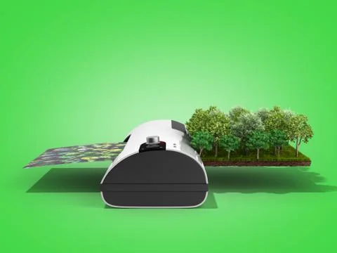 Modern high resolution wide format printing concept The real forest is transf イラスト素材