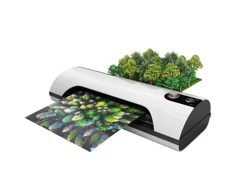Modern high resolution wide format printing concept The real forest is transf 库存插图