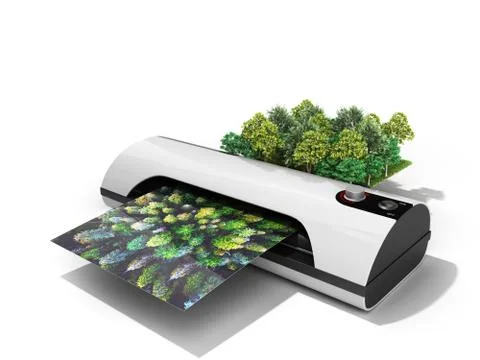 Modern high resolution wide format printing concept The real forest is transf 库存插图