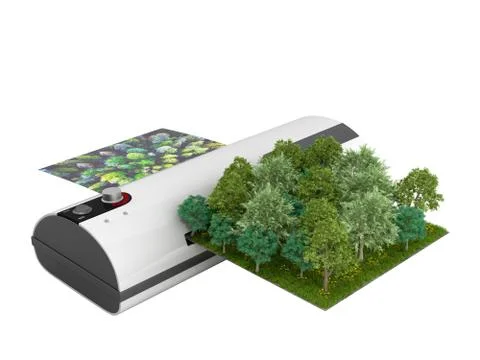 Modern high resolution wide format printing concept The real forest is transf 库存插图