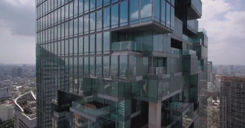 Modern High Rise Building In Silom District, Downtown Bangkok, Thailand, Stock-Footage 80245368