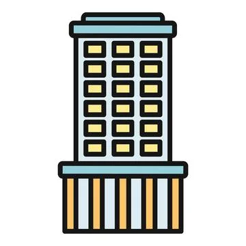 Modern high rise building vector icon illustration Stock Illustration