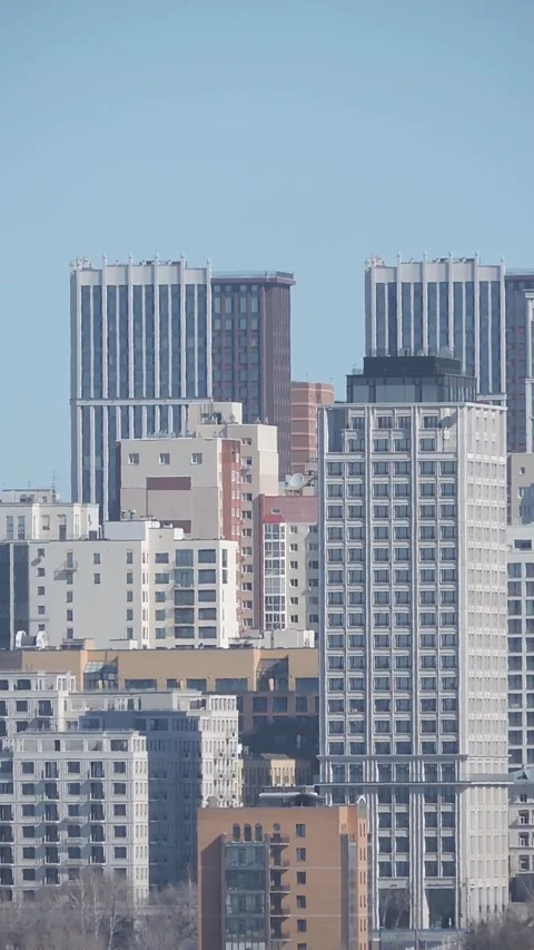 Modern high-rise buildings in the city Stock Footage 340265593