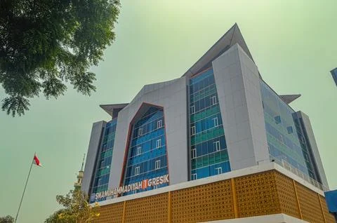 The modern high school building belonging to SMA Muhammadiyah 1 Gresik is l.. Stock Photos