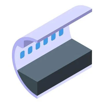 Modern high speed train compartment interior isometric view Illustrazione stock