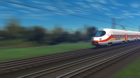 Modern high speed train Stock Footage