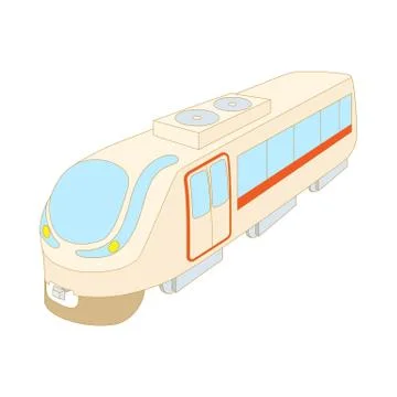 Modern high speed train icon, cartoon style Illustrazione stock