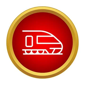 Modern high speed train icon on red circle イラスト素材