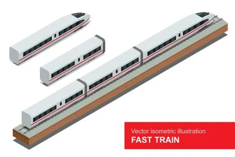 Modern high speed train. Stock Illustration
