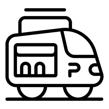 Modern high speed train moving on railroad icon Stock Illustration