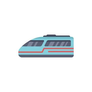 Modern high speed train moving forward side view illustration Illustrazione stock