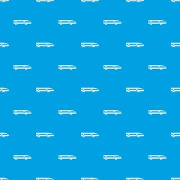 Modern high speed train pattern seamless blue Stock Illustration