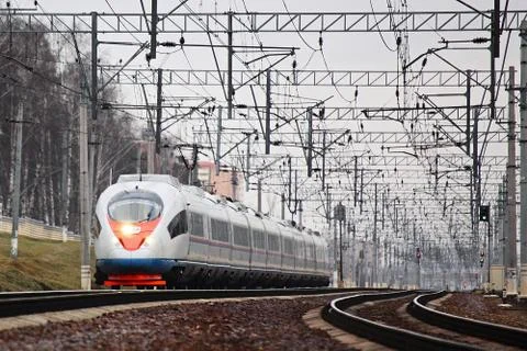 Modern high speed train Foto stock