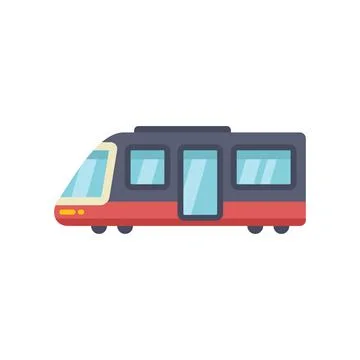 Modern high speed train public transportation flat icon Illustrazione stock