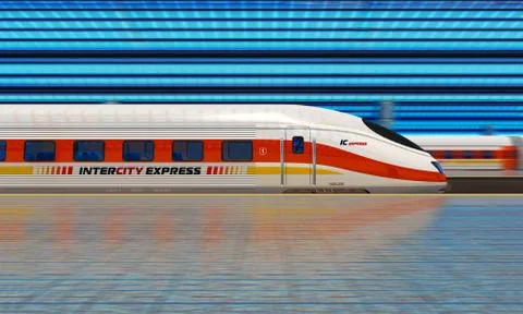 Modern high speed train at the railway station Иллюстрация