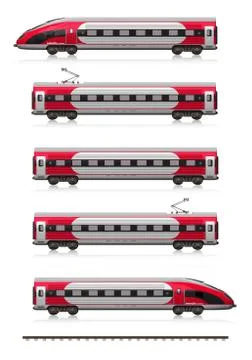 Modern high speed train set Stock-Illustration