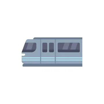 Modern high speed tram train public transportation side view flat design icon 스톡 일러스트