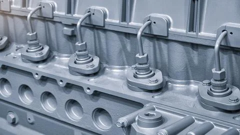 Modern high-tech and efficient engine, gas diesel generator Stock Photos