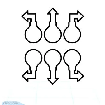 Modern high-tech bulb with an arrow. Light bulb arrows. concept, infographic. Stock Illustration