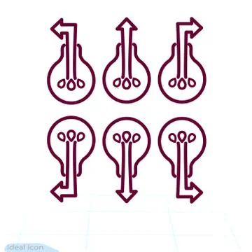 Modern high-tech bulb with an arrow. Light bulb arrows. oncept, infographic Stock Illustration