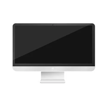 Modern, high-tech computer isolated on white background. Empty monitor screen 库存插图