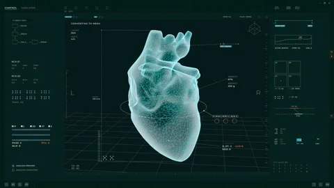 Modern high tech device is printing the heart organ for medical transplantation Stock Footage 277941240