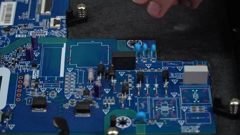 Modern High-Tech Electronics Factory Moving Manufacturing Conveyor: Professional Stock Footage 258641446