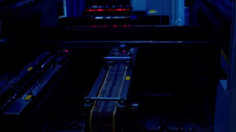 Modern high-tech electronics manufacturing line. Stock Footage 337549446