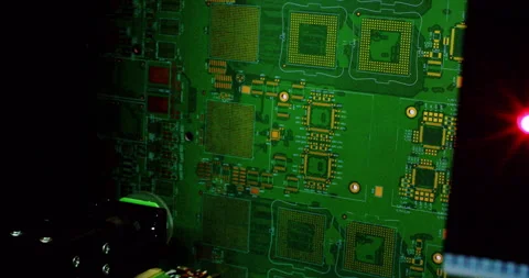 Modern high-tech production. An automated high-precision machine Stock Footage 332990477