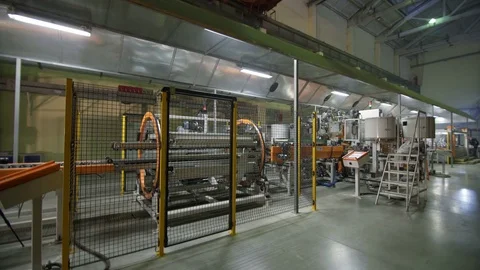 Modern High-tech robotic line for production of heating radiators 스톡 동영상 85283521