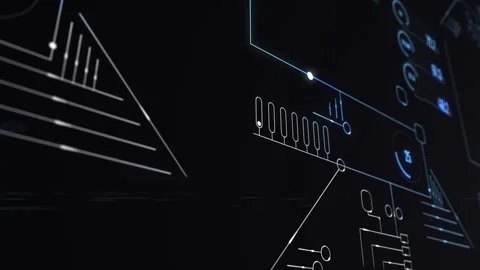 Modern high technology background with data analyse interface graphic. Neon  Stock Footage 281245222