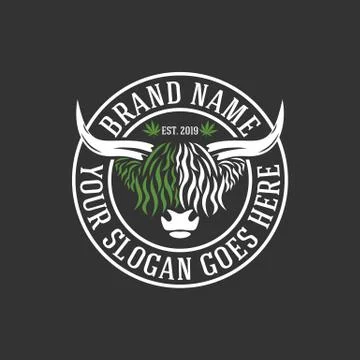Modern highlanders bull logo. Vector illustration. Illustrazione stock