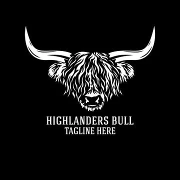 Modern highlanders bull logo. Vector illustration. Stock Illustration