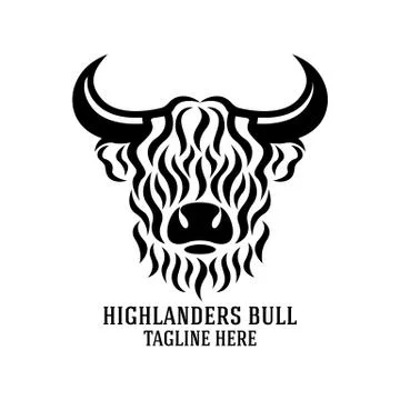 Modern highlanders bull logo. Vector illustration. Stock Illustration