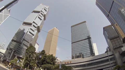 Modern, highrise architecture of downtown Hong Kong in the afternoon 库存影片 59882441