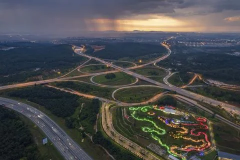 A modern highway system for efficient travel Stock Photos