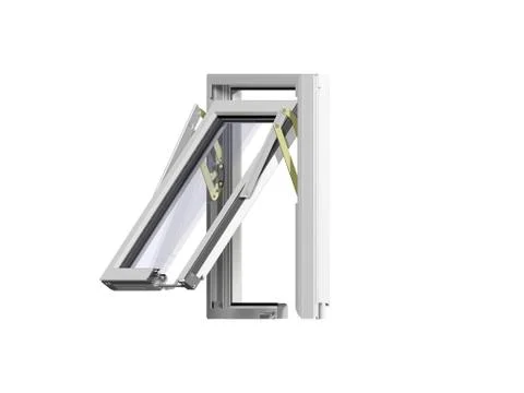Modern hinged insulating glass window Stock Illustration