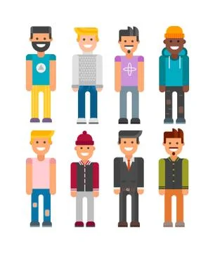 Modern hipster boy vector illustration Stock Illustration