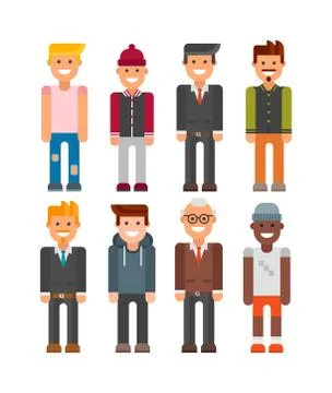 Modern hipster boy vector illustration Stock Illustration