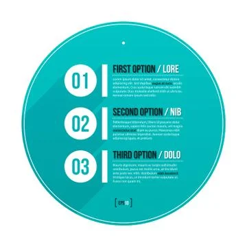 Modern hipster layout with three horizontal options in circle. EPS10. Stock Illustration