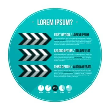 Modern hipster layout with three horizontal options in circle. EPS10. Stock Illustration