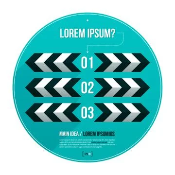 Modern hipster layout with three horizontal options in circle. EPS10. Stock Illustration
